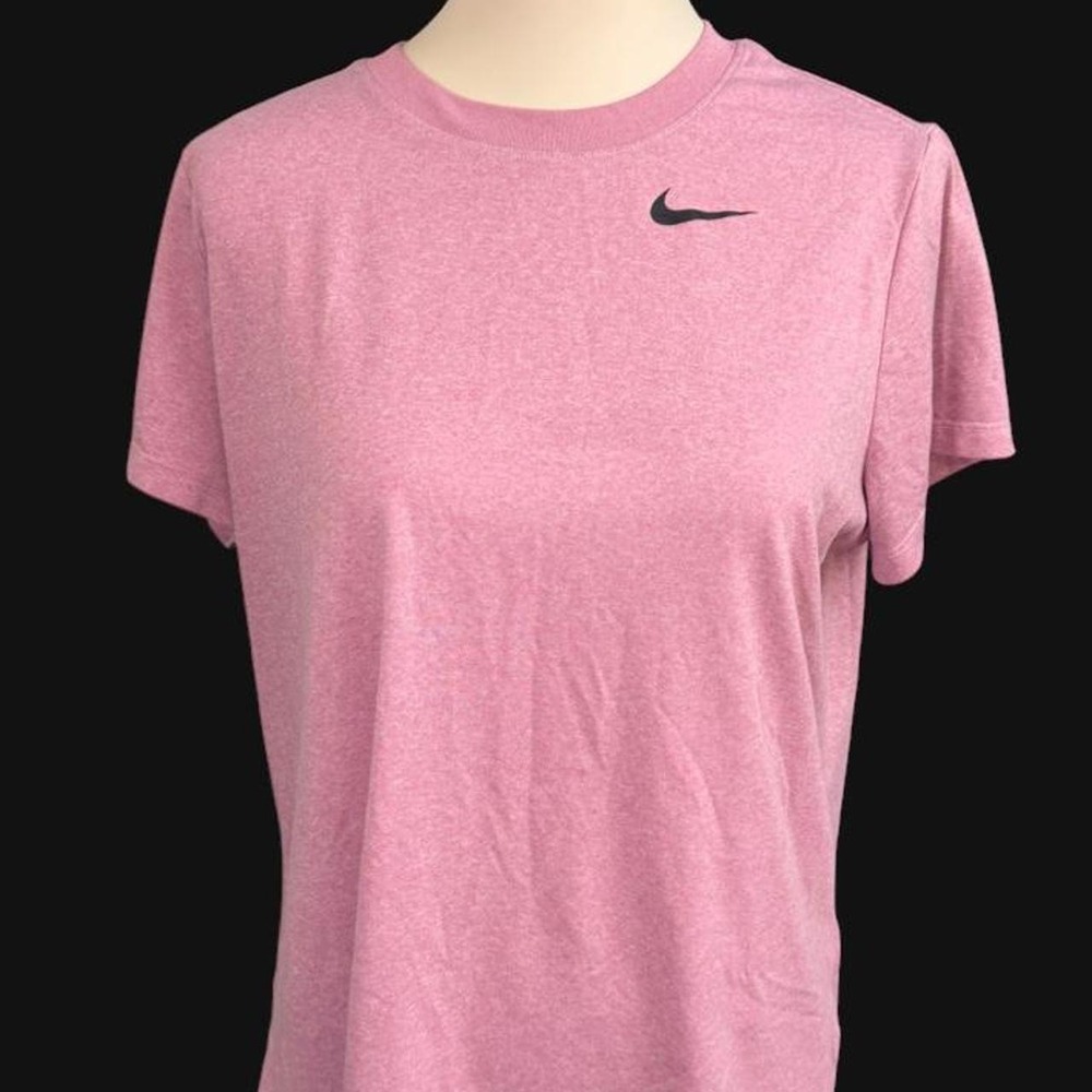 Nike Dri-FIT Short Sleeve T-Shirt Pink Heathered Activewear XL